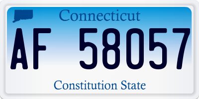 CT license plate AF58057