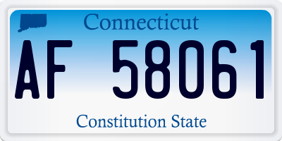 CT license plate AF58061