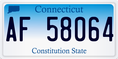 CT license plate AF58064