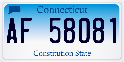 CT license plate AF58081