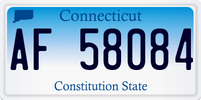 CT license plate AF58084