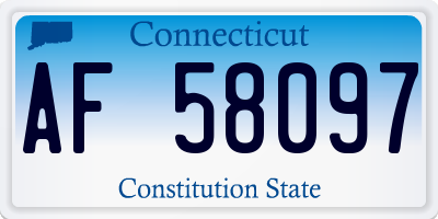 CT license plate AF58097