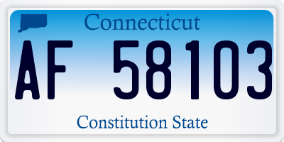 CT license plate AF58103