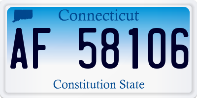 CT license plate AF58106