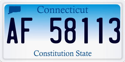 CT license plate AF58113