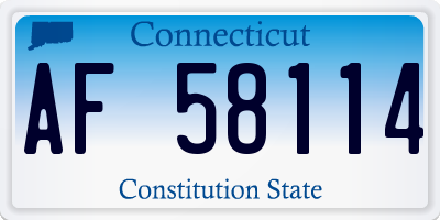 CT license plate AF58114