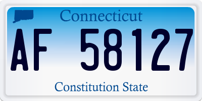 CT license plate AF58127
