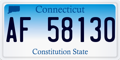 CT license plate AF58130