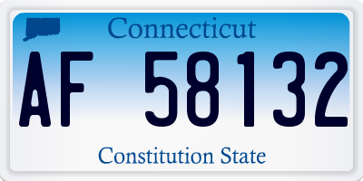 CT license plate AF58132