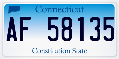 CT license plate AF58135