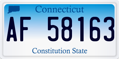 CT license plate AF58163