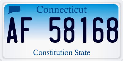 CT license plate AF58168