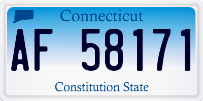 CT license plate AF58171