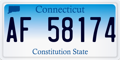 CT license plate AF58174