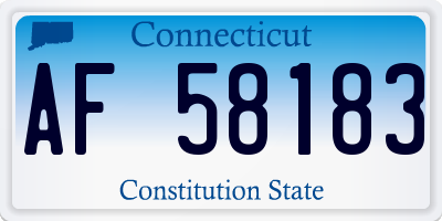 CT license plate AF58183