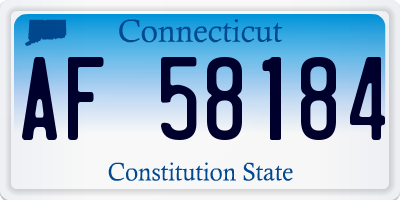 CT license plate AF58184