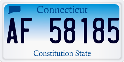 CT license plate AF58185