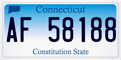 CT license plate AF58188