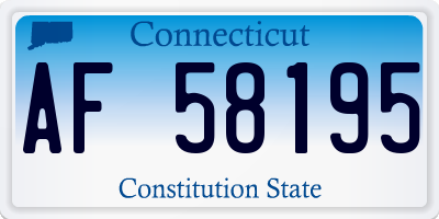 CT license plate AF58195