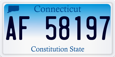 CT license plate AF58197