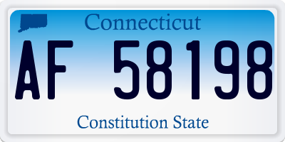 CT license plate AF58198