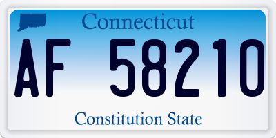 CT license plate AF58210