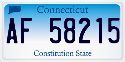 CT license plate AF58215