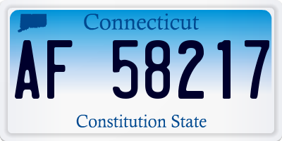 CT license plate AF58217