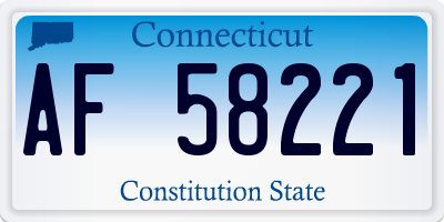 CT license plate AF58221