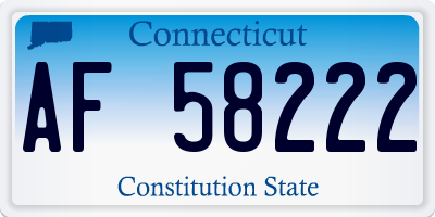 CT license plate AF58222
