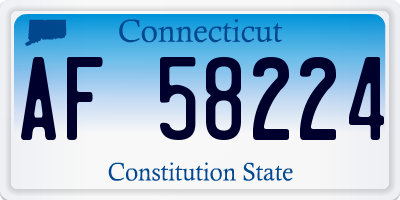 CT license plate AF58224