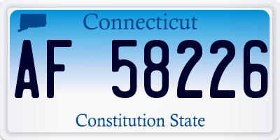 CT license plate AF58226