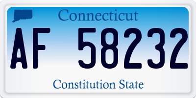 CT license plate AF58232