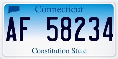 CT license plate AF58234