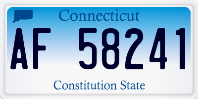 CT license plate AF58241