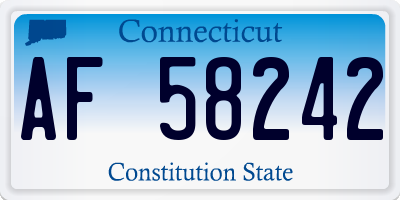 CT license plate AF58242