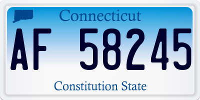 CT license plate AF58245