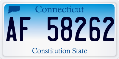 CT license plate AF58262
