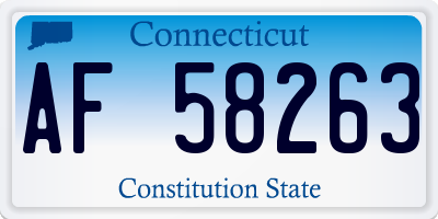 CT license plate AF58263