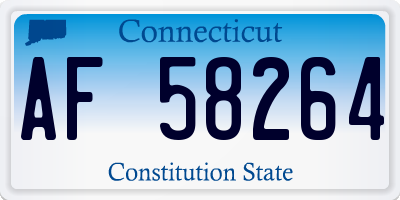 CT license plate AF58264