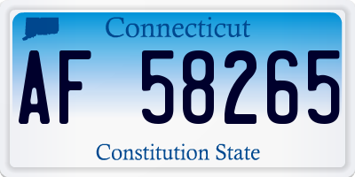CT license plate AF58265