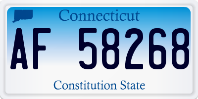 CT license plate AF58268
