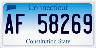 CT license plate AF58269