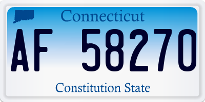 CT license plate AF58270