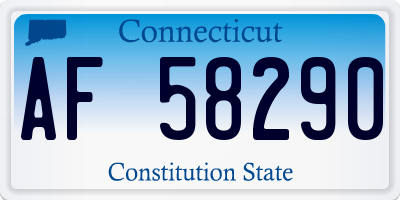 CT license plate AF58290