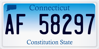 CT license plate AF58297