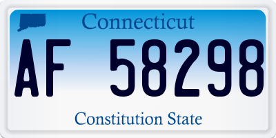 CT license plate AF58298