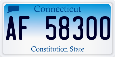 CT license plate AF58300