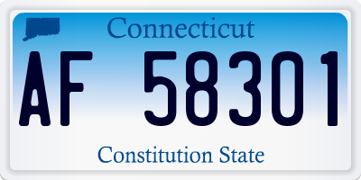 CT license plate AF58301