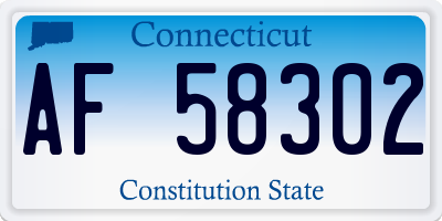 CT license plate AF58302